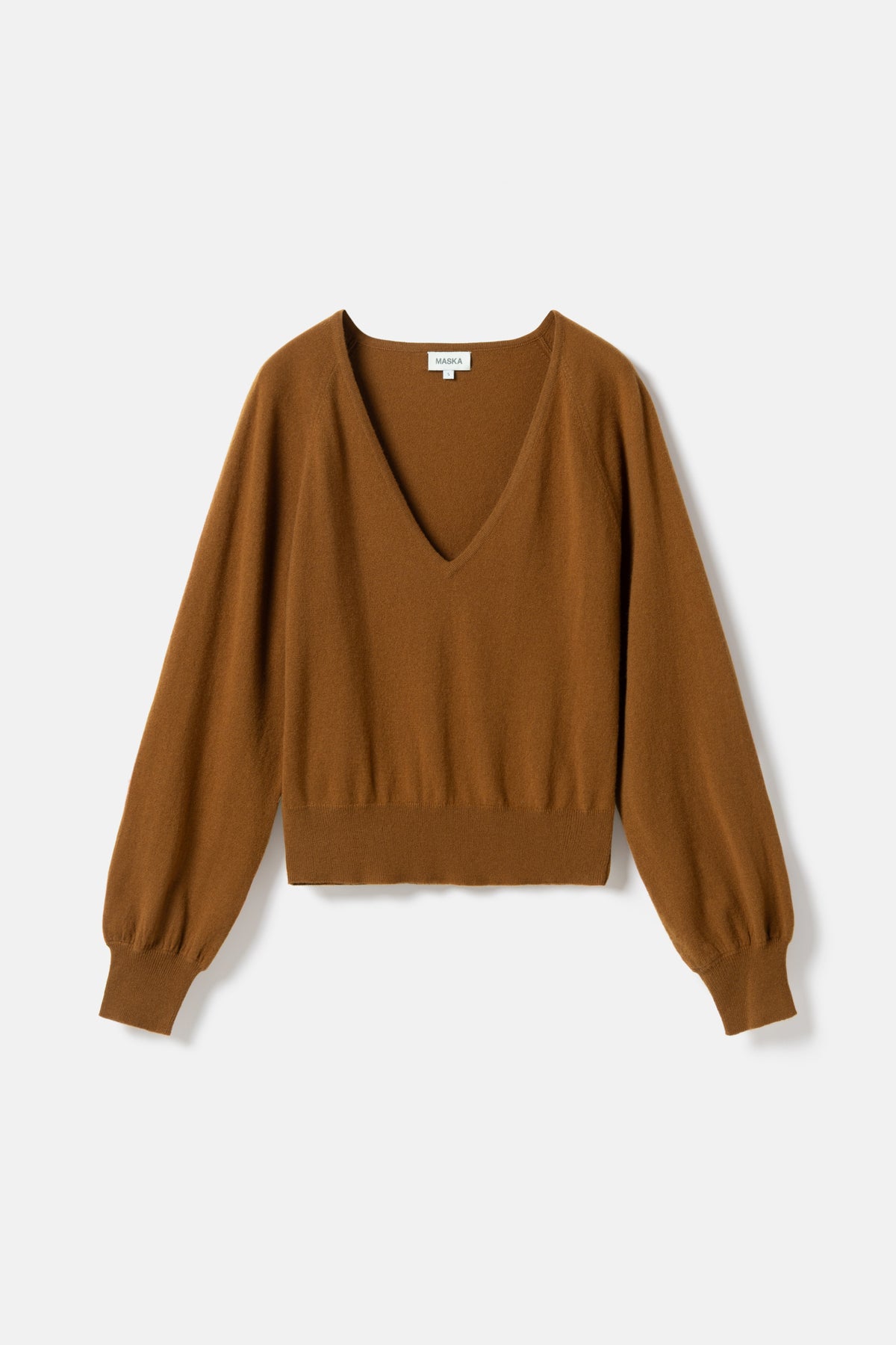 Maska Rika Fine Cashmere V-Neck Sweater- Charcoal
