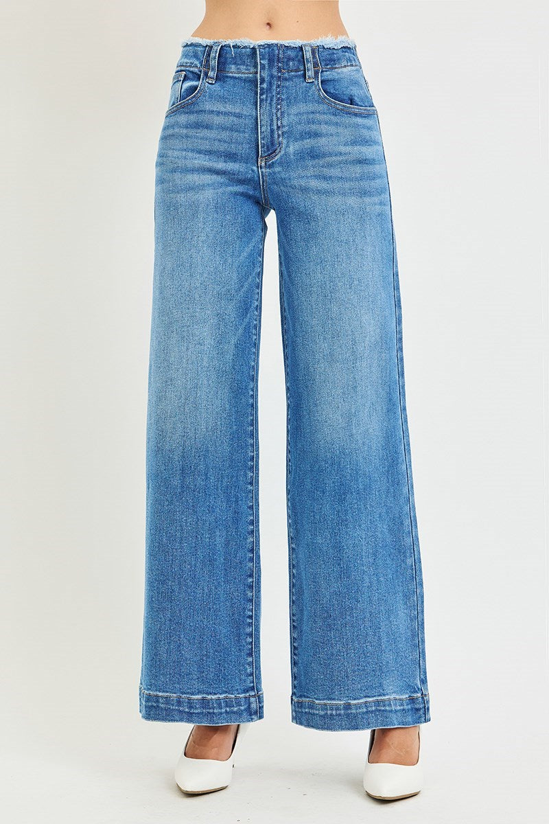 Risen Slouchy Fit Wide Jeans- Medium