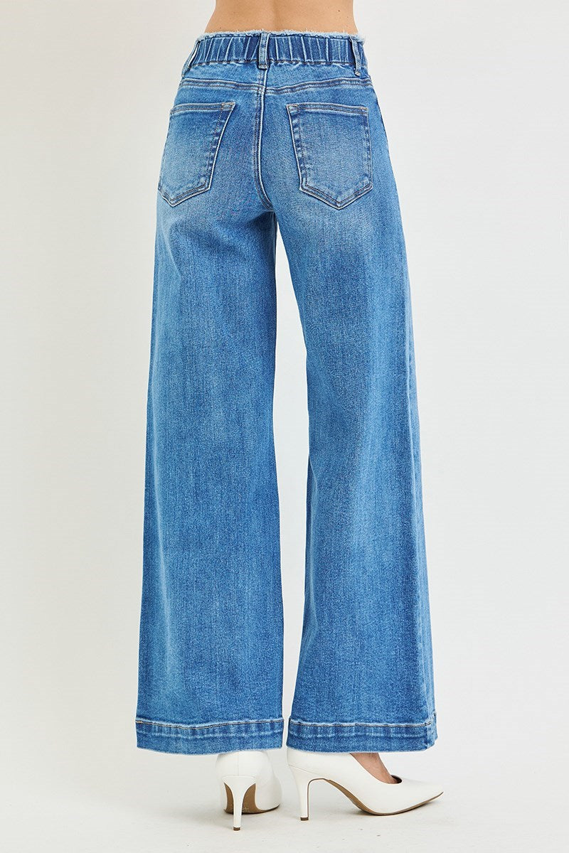 Risen Slouchy Fit Wide Jeans- Medium