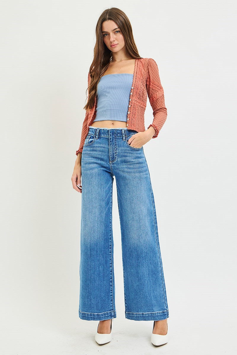 Risen Slouchy Fit Wide Jeans- Medium