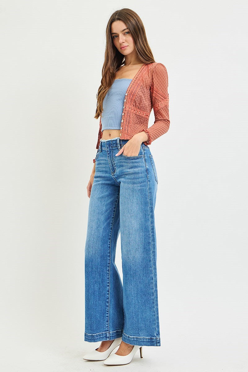 Risen Slouchy Fit Wide Jeans- Medium