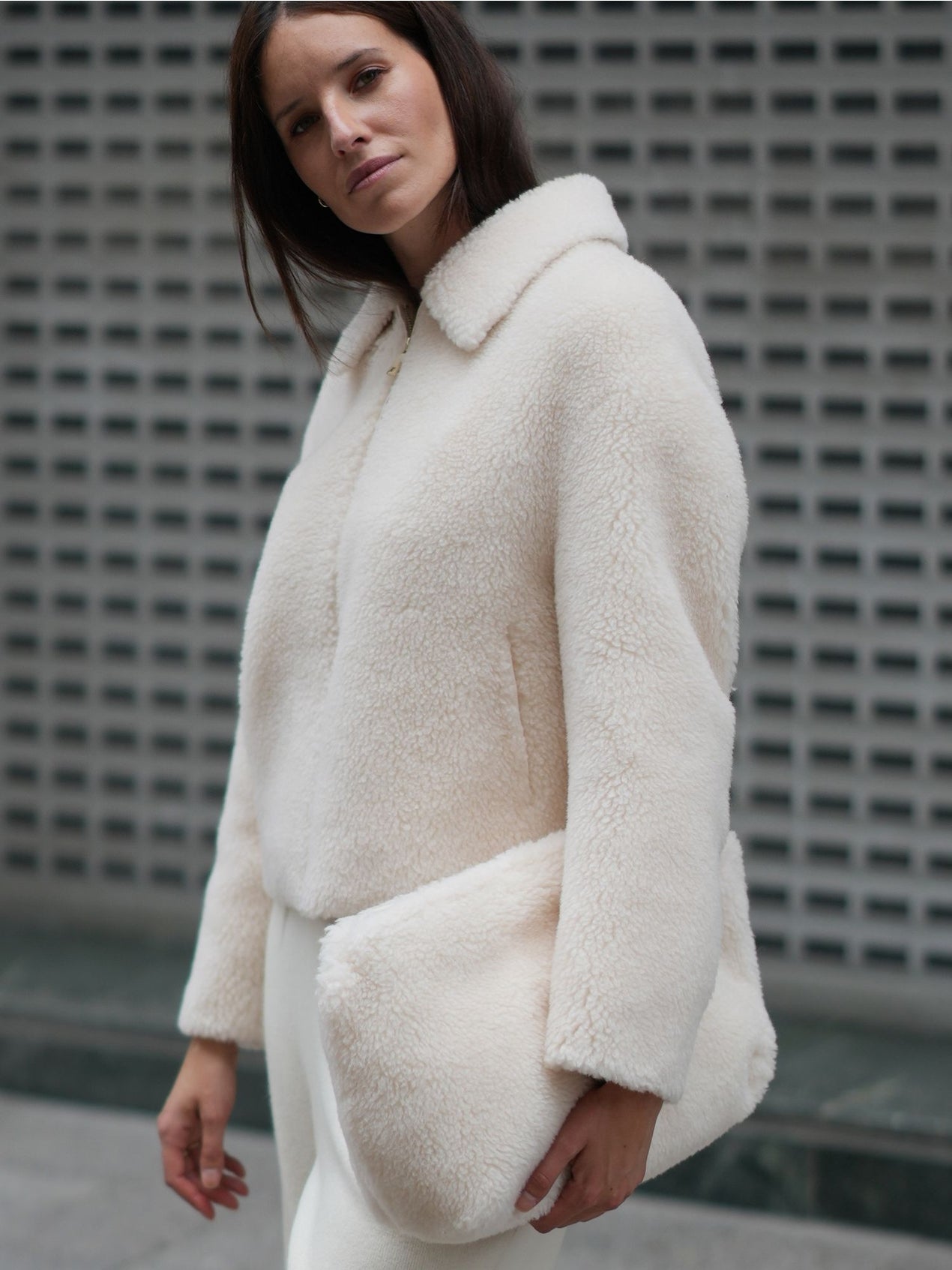 Teddy wool clutch