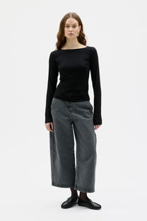 Maska Volo Tencel top in Black, front | NAHARA Mendocino