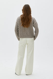 Maska Zoya bicolour lambswool sweater in Taupe Bicolour, view 3 | NAHARA Mendocino