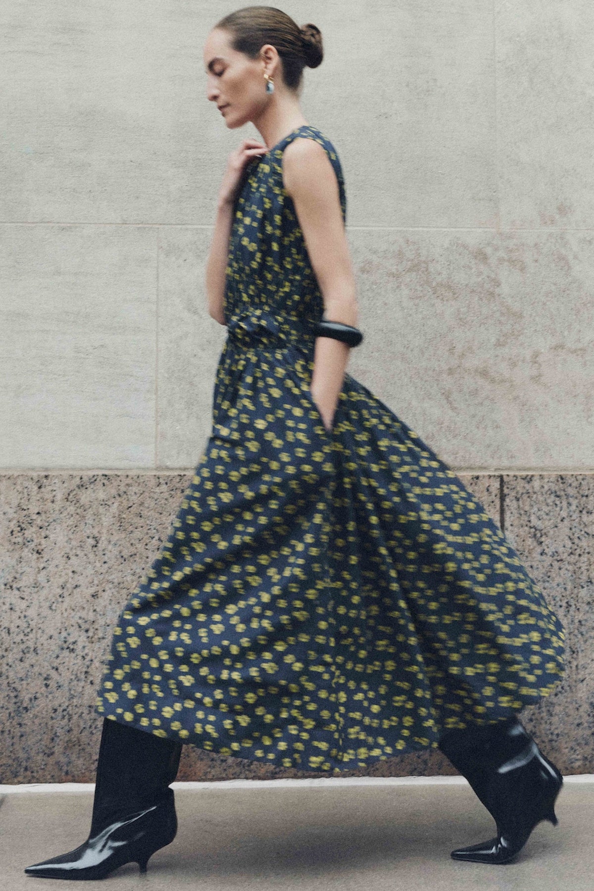 Merlette Villard Dress - Navy Lemon Floral Print