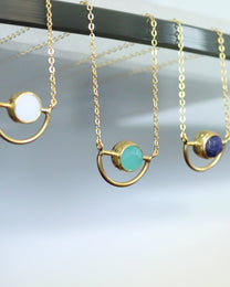 Elise Aqua Chalcedony Pendant Necklace
