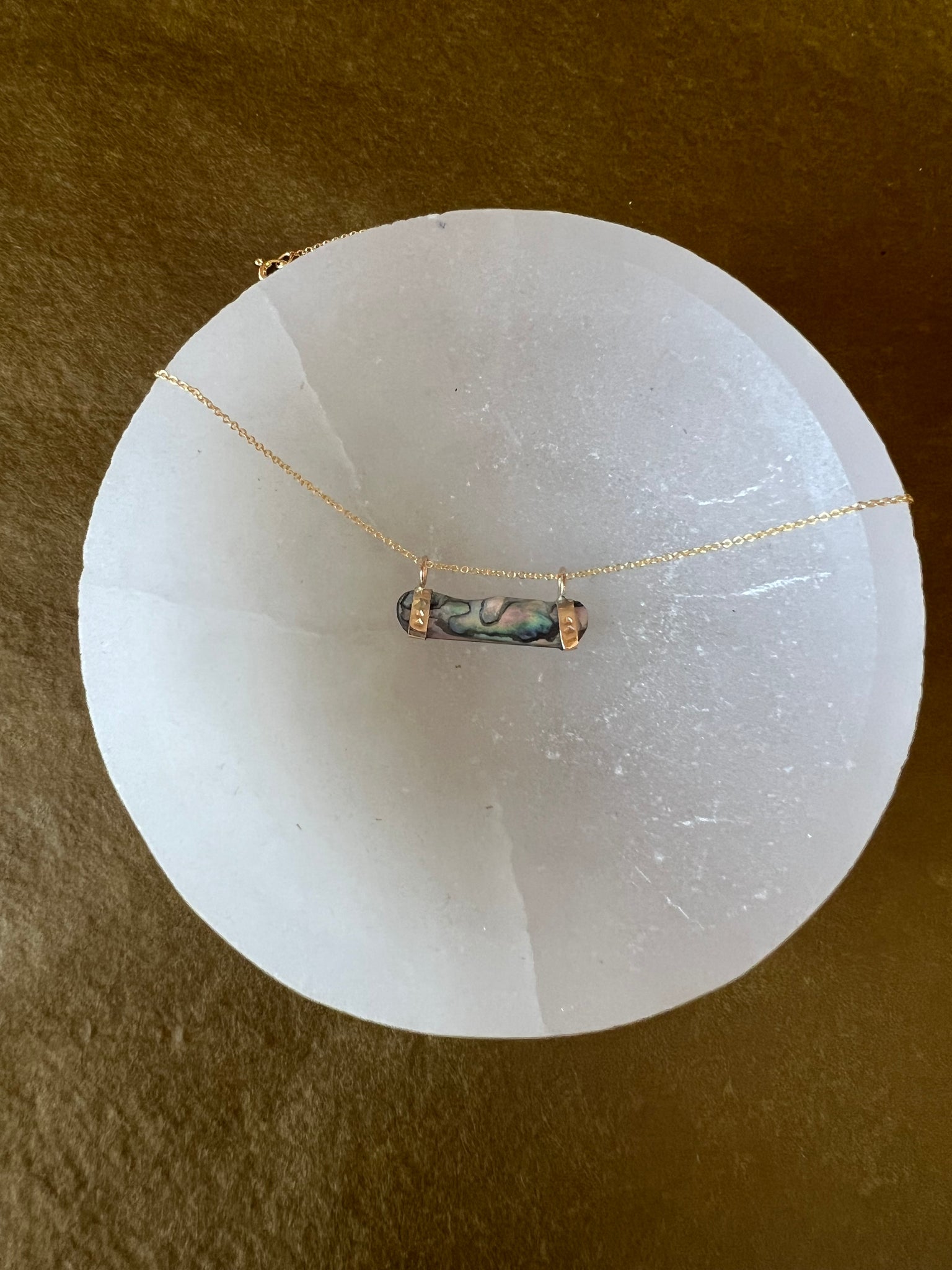 Abalone Smile Necklace- Gold Vermeil