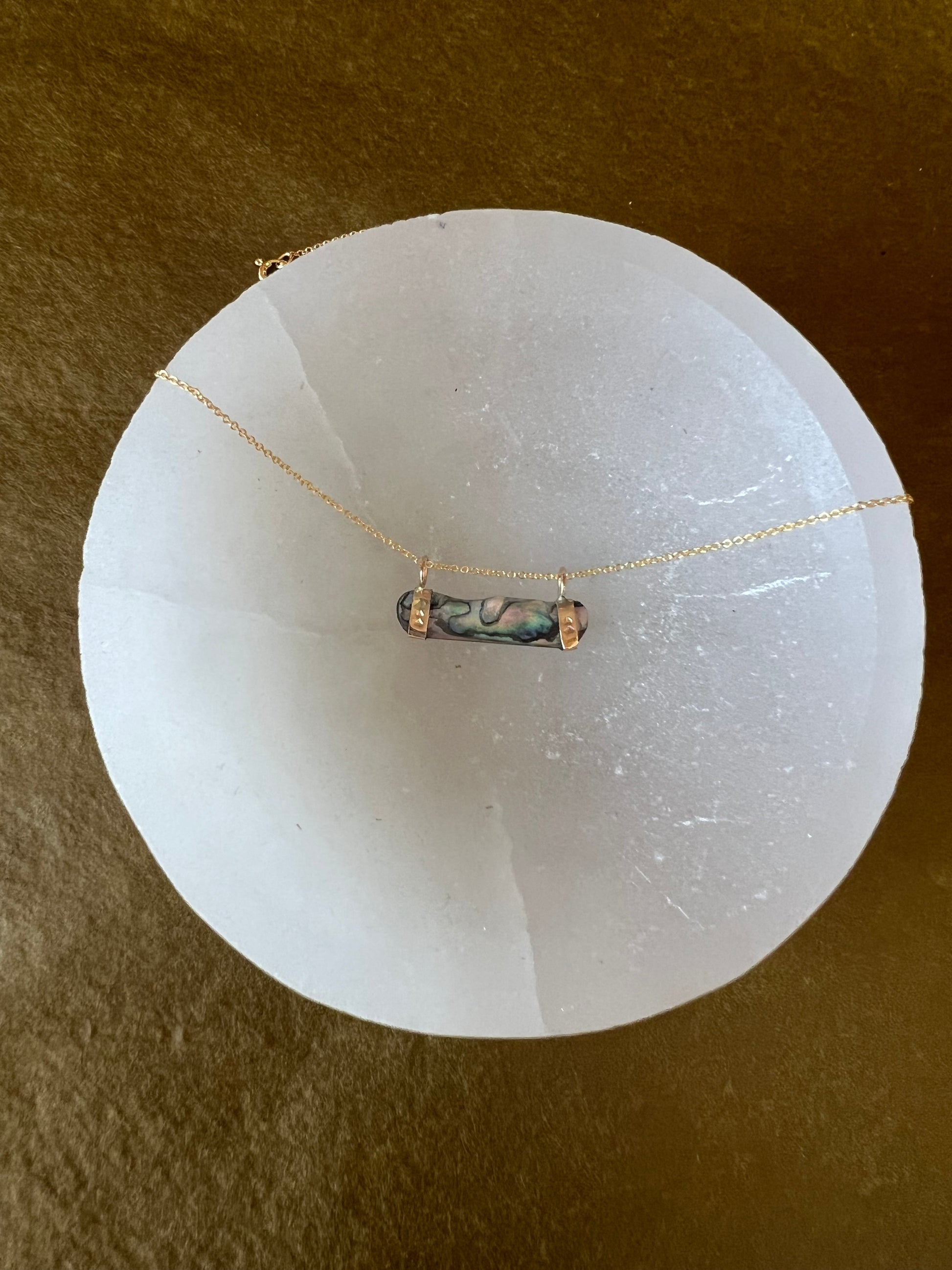 Abalone Smile Necklace- Gold Vermeil