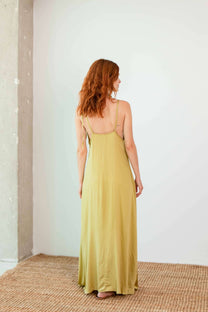 Cossac Ecovero Maxi Dress in Soft Olive