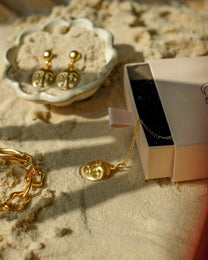 Moon Face Gold Pendant Necklace