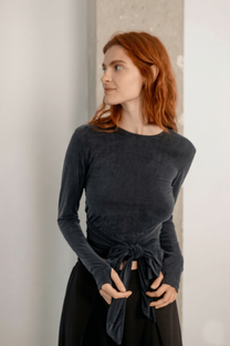 Cossac Ballet Wrap Top - Slate Black Cupro
