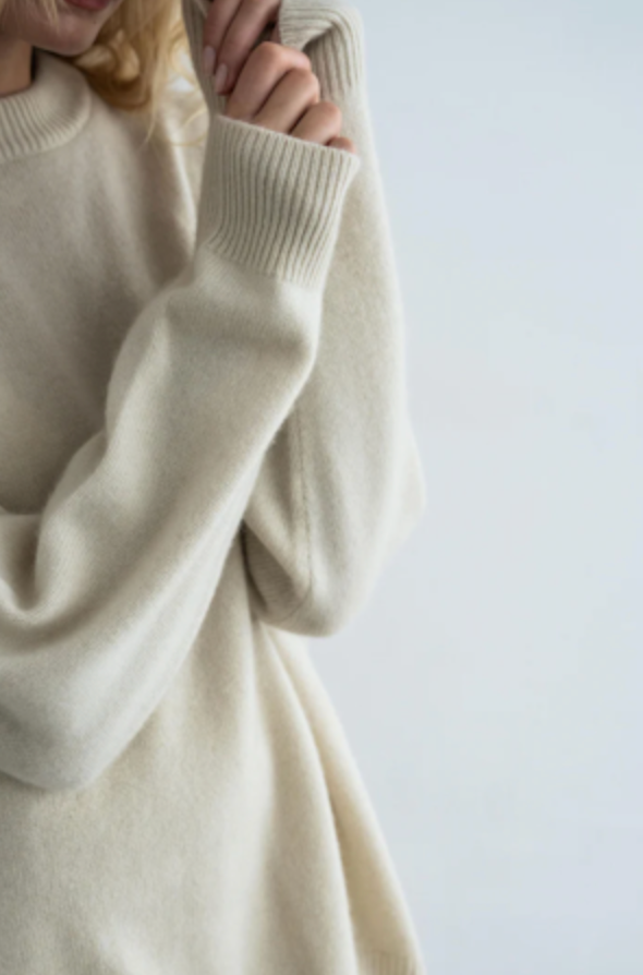 Slim Fit Brushed Cashmere Crew