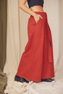 Cossac Organic Cotton Wide Leg Trouser- Poppy