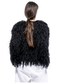 Hand Knit Noodle Fringe Cardigan