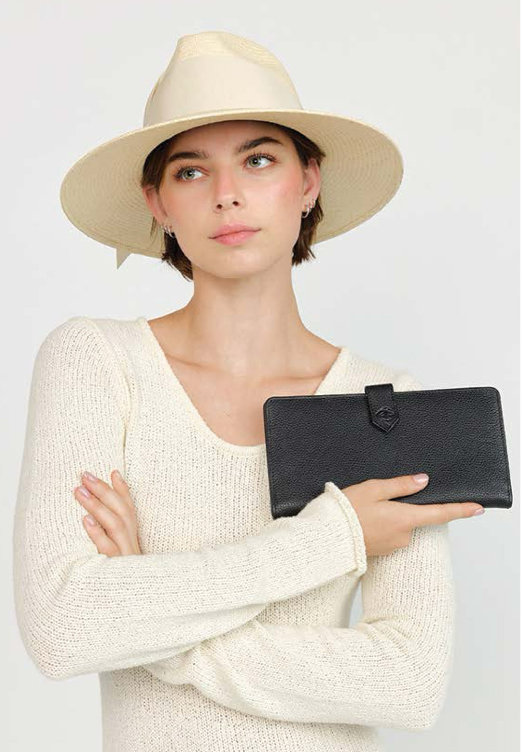 Leather Passport Holder- Black