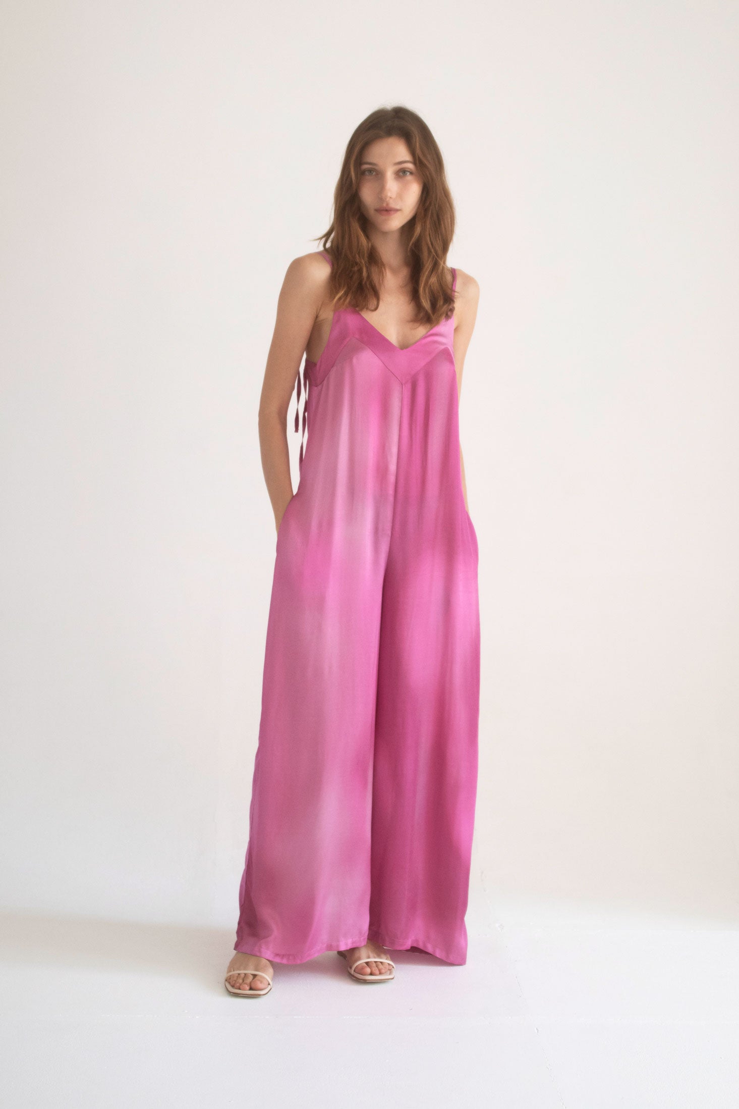 COSSAC  STRAPPY JUMPSUIT- FUSCHIA