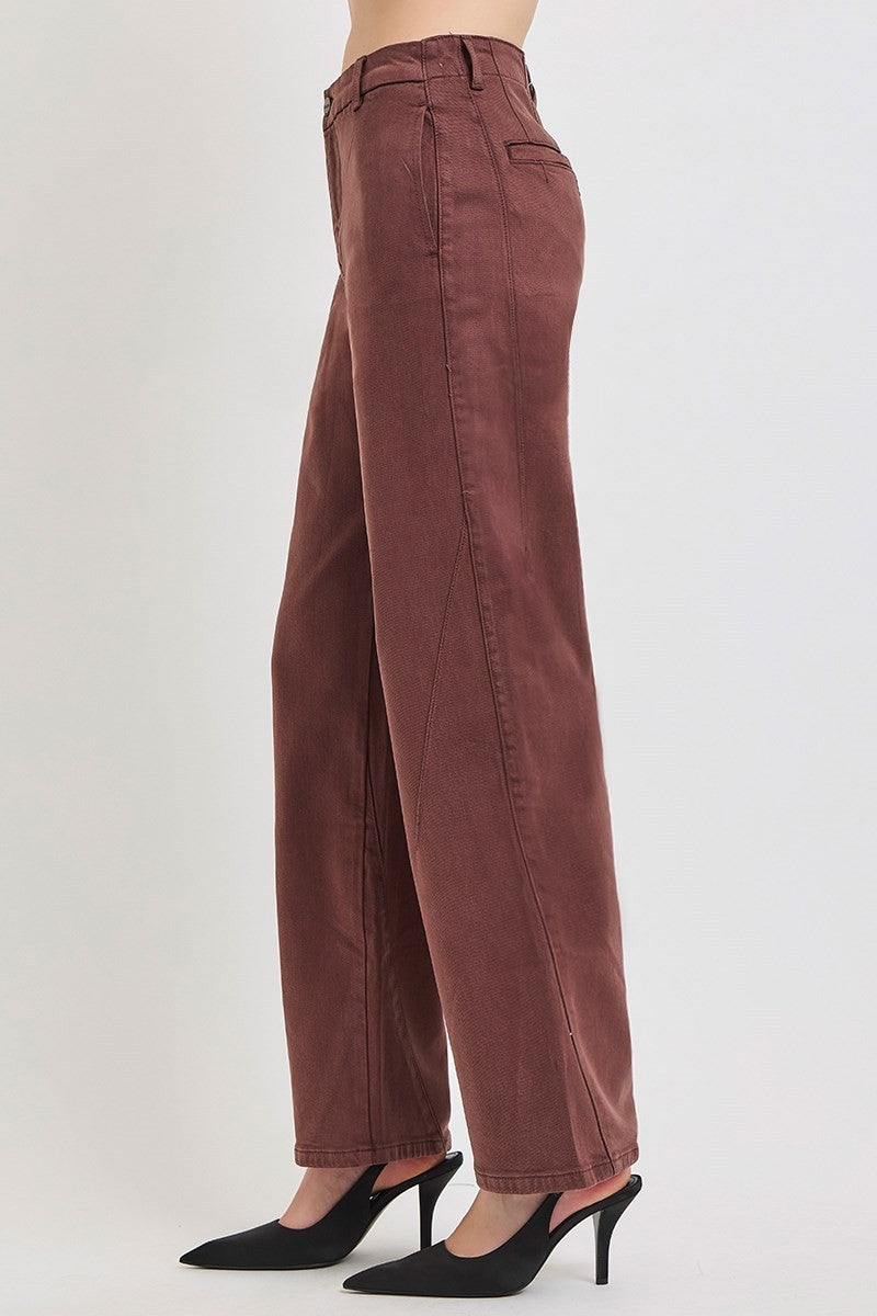 Risen Slouchy Baggy Pants- Choco Brown