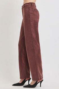 Risen Slouchy Baggy Pants- Choco Brown