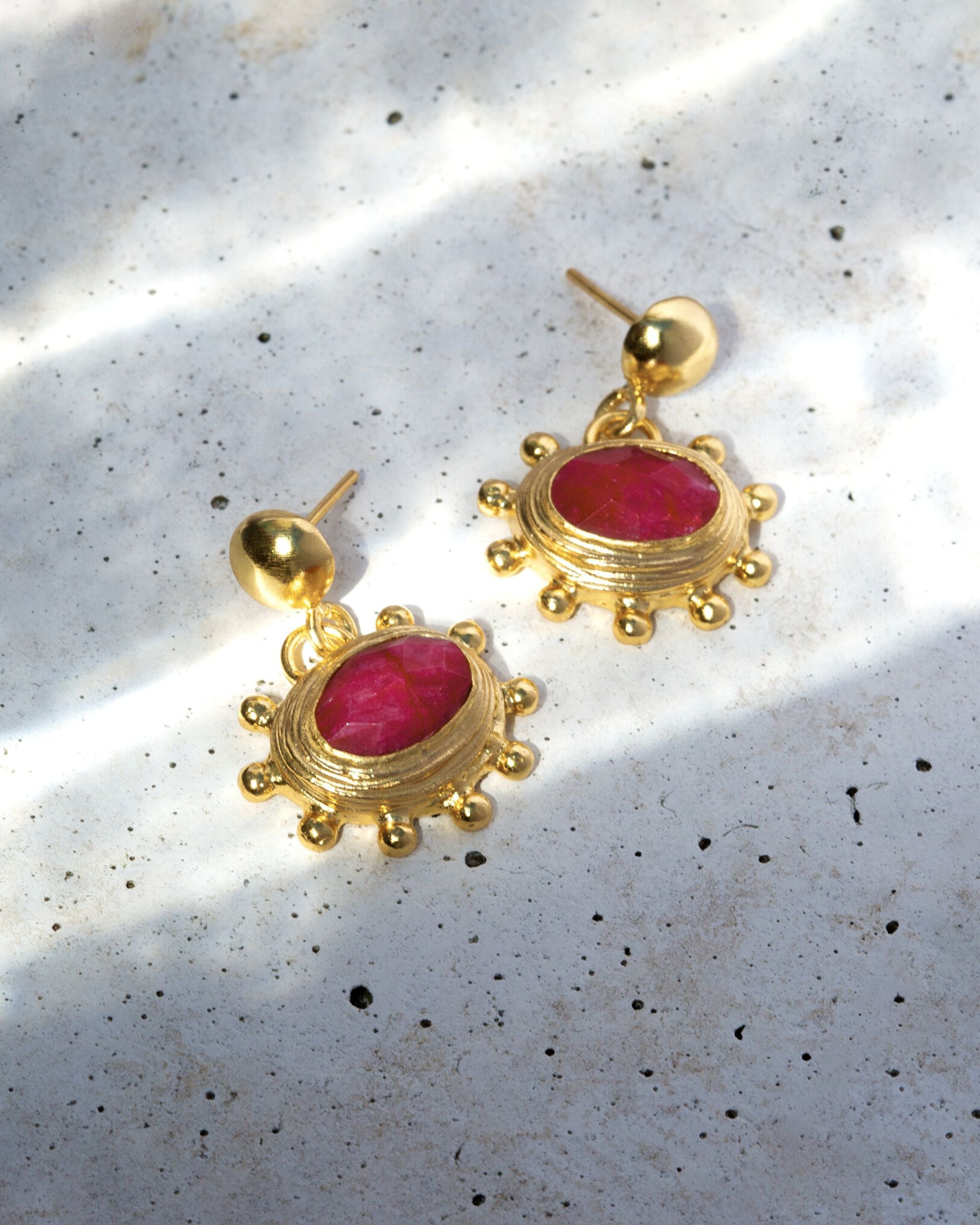 Zand Ruby Drop Earrings