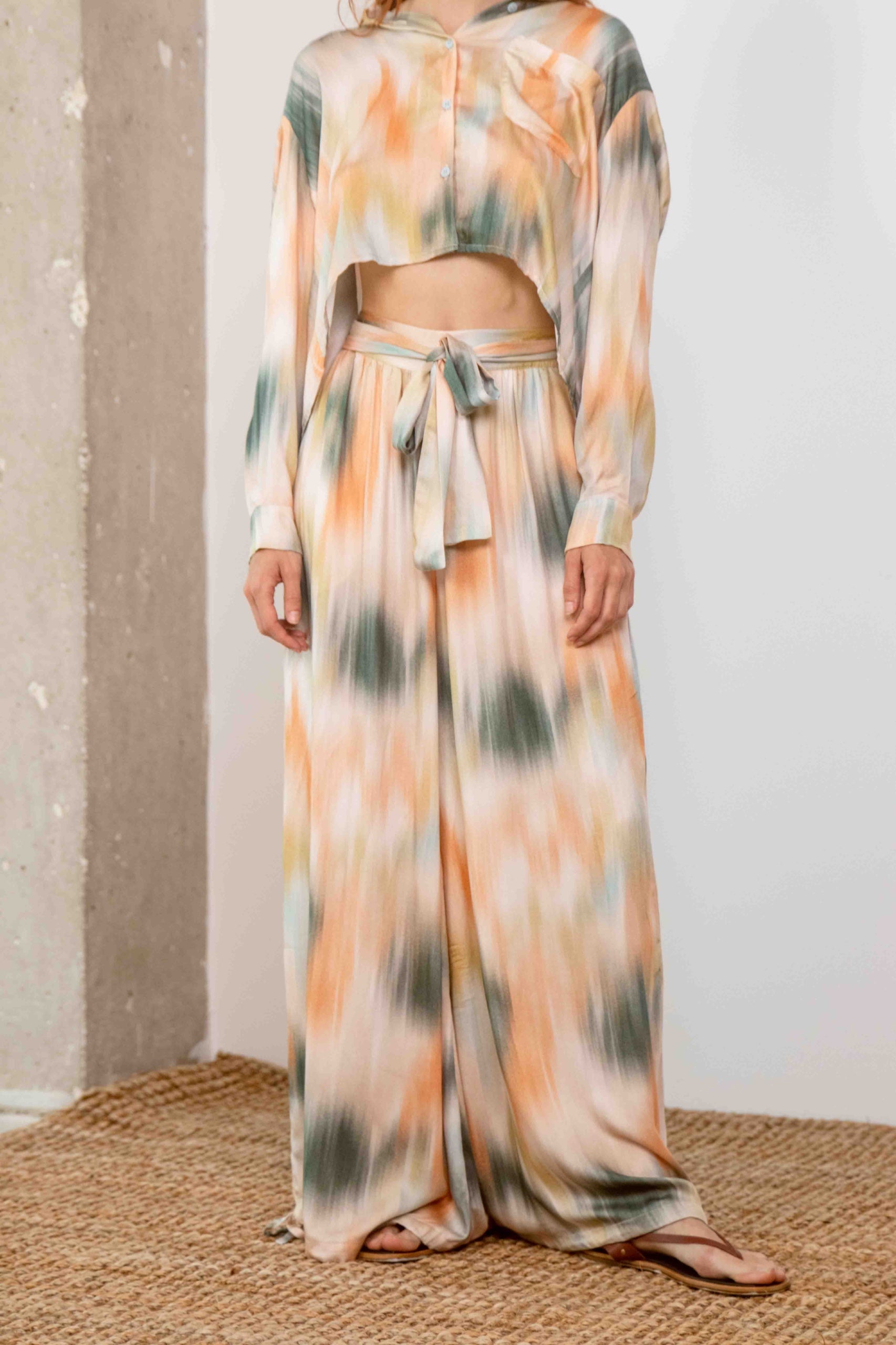 Cossac Wide Ecovero Trousers in Spring Print