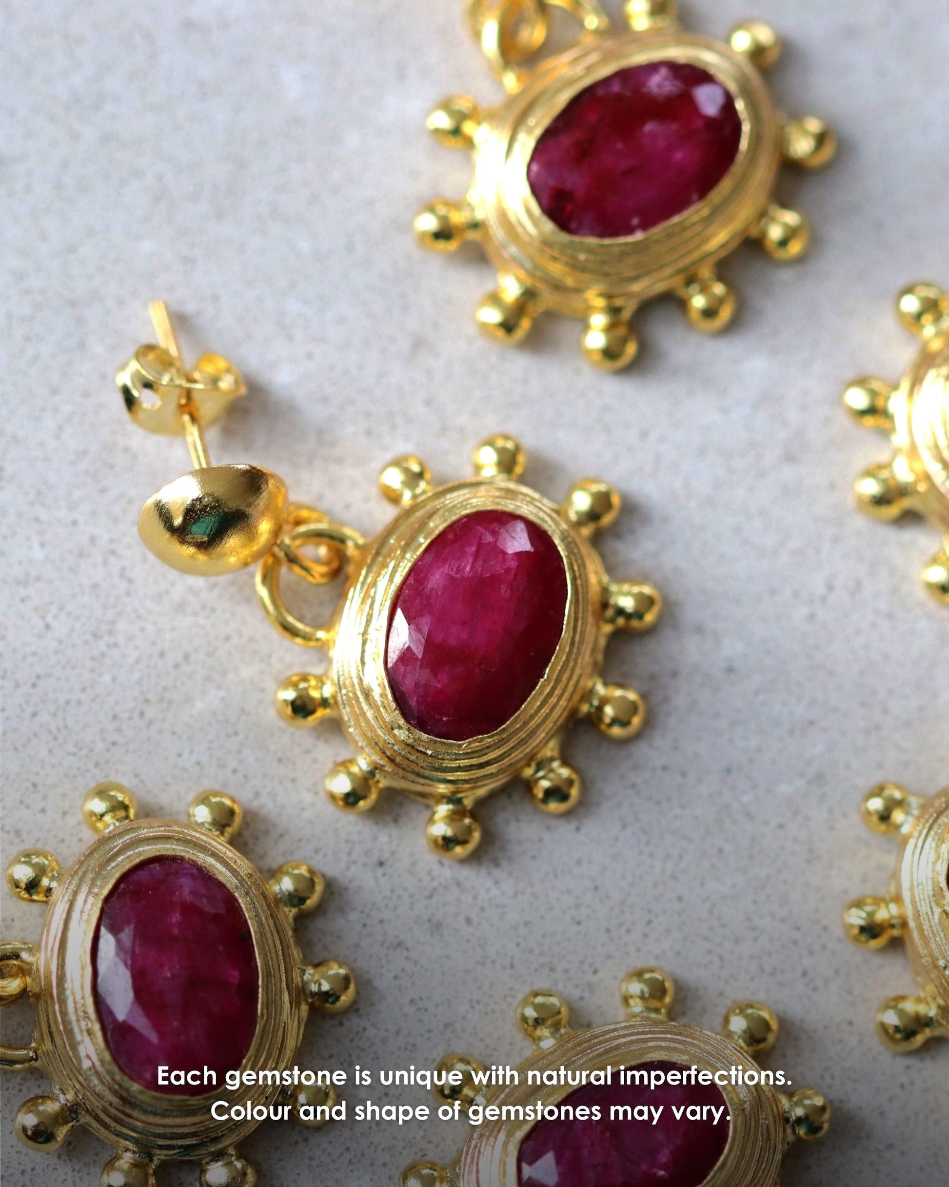 Zand Ruby Drop Earrings