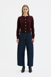 Maska Malo Fine Knit Wool Cashmere Cardigan - Port Wine
