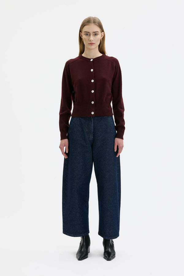 Maska Malo Fine Knit Wool Cashmere Cardigan - Port Wine
