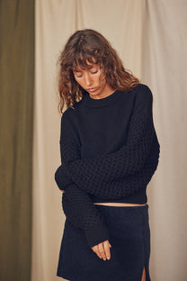 COSSAC ORGANIC VEGAN SWEATER- Black