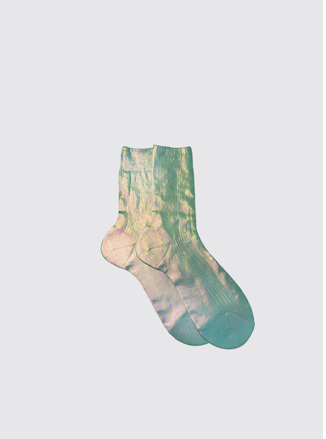 MARIA LA ROSA Cangiante Ribbed Laminated Sock