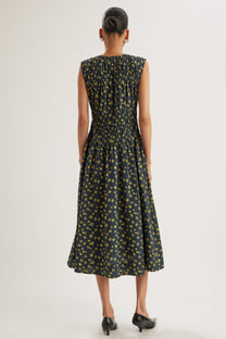 Merlette Villard Dress - Navy Lemon Floral Print