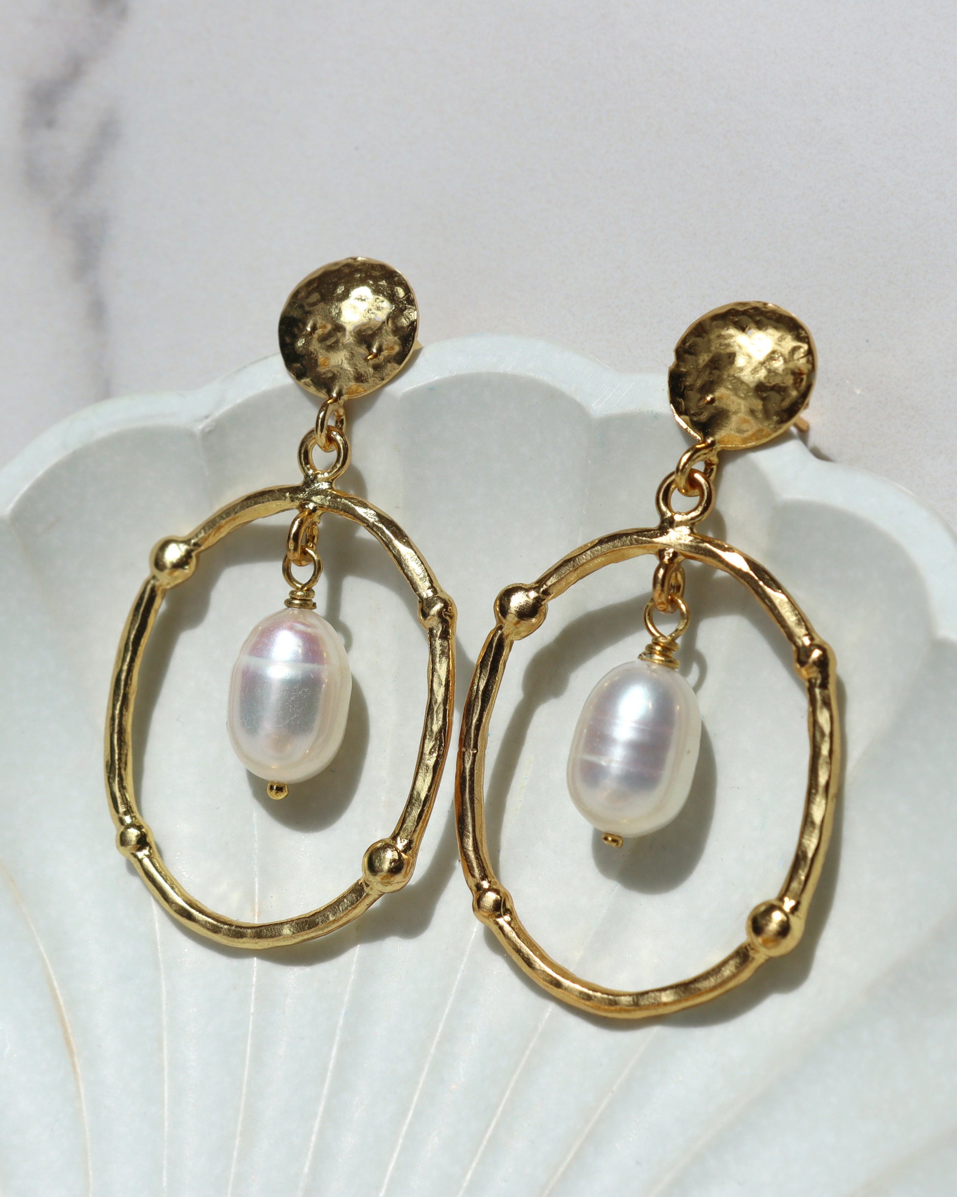 Sloane Pearl Drop Stud Earrings