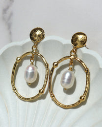 Sloane Pearl Drop Stud Earrings