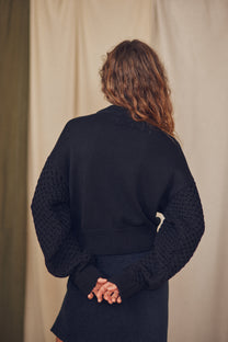 COSSAC ORGANIC VEGAN SWEATER- Black