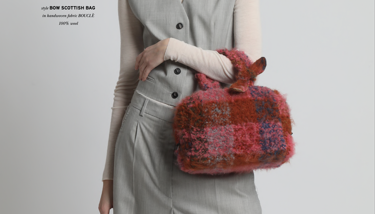 Maria La Rosa Small Bound Scottish Bag: Red