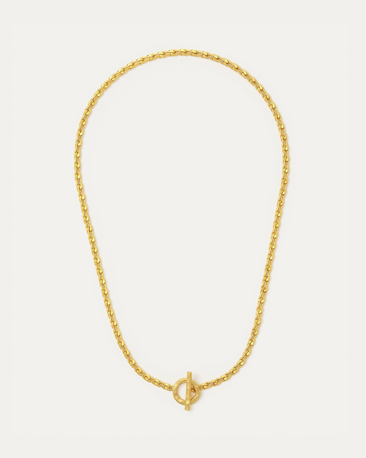 Thea Snake Chain Necklace with T-Bar - S/M