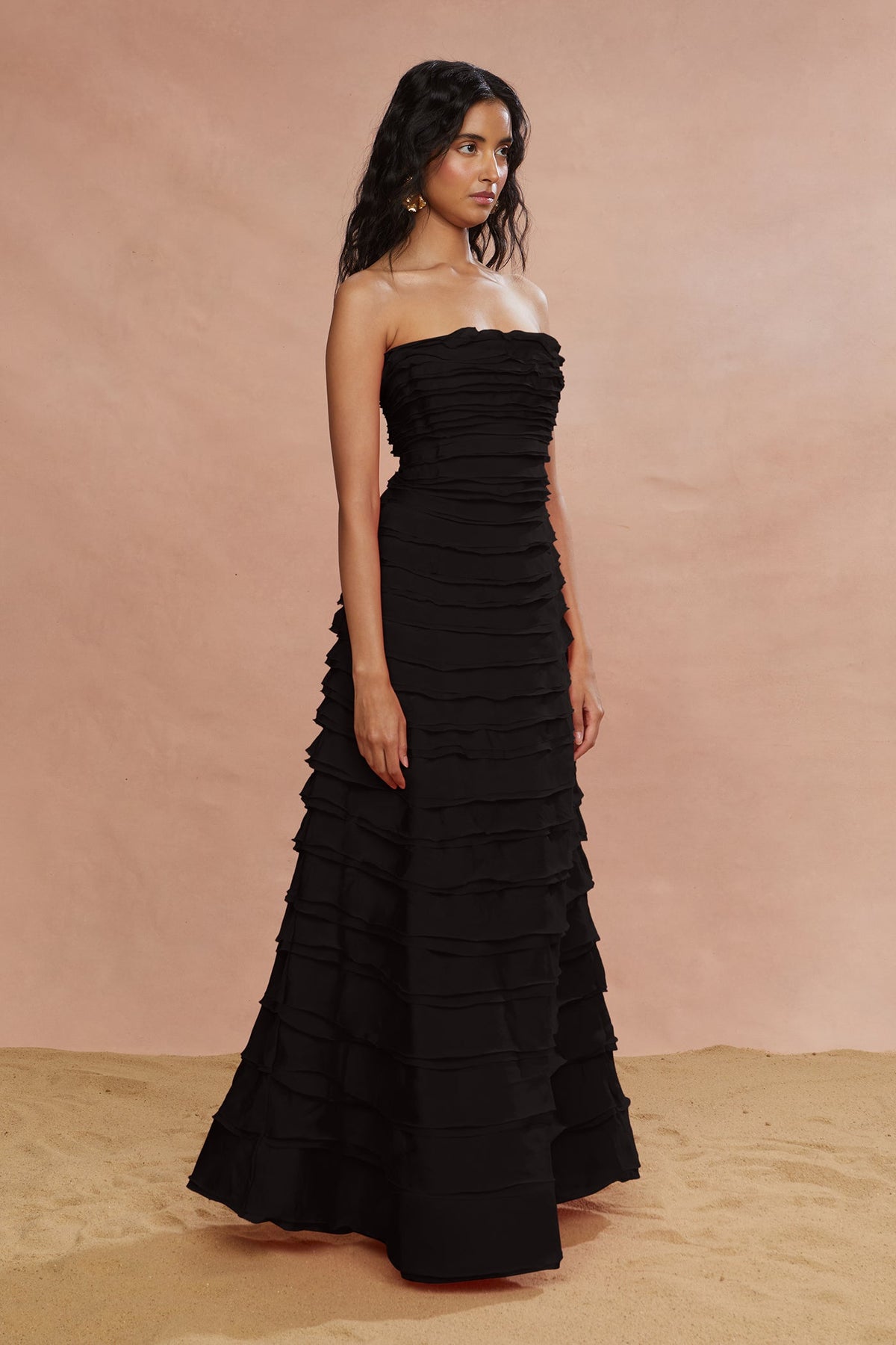 Pepper Layered Gown- Black