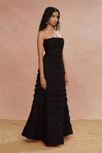 Pepper Layered Gown- Black