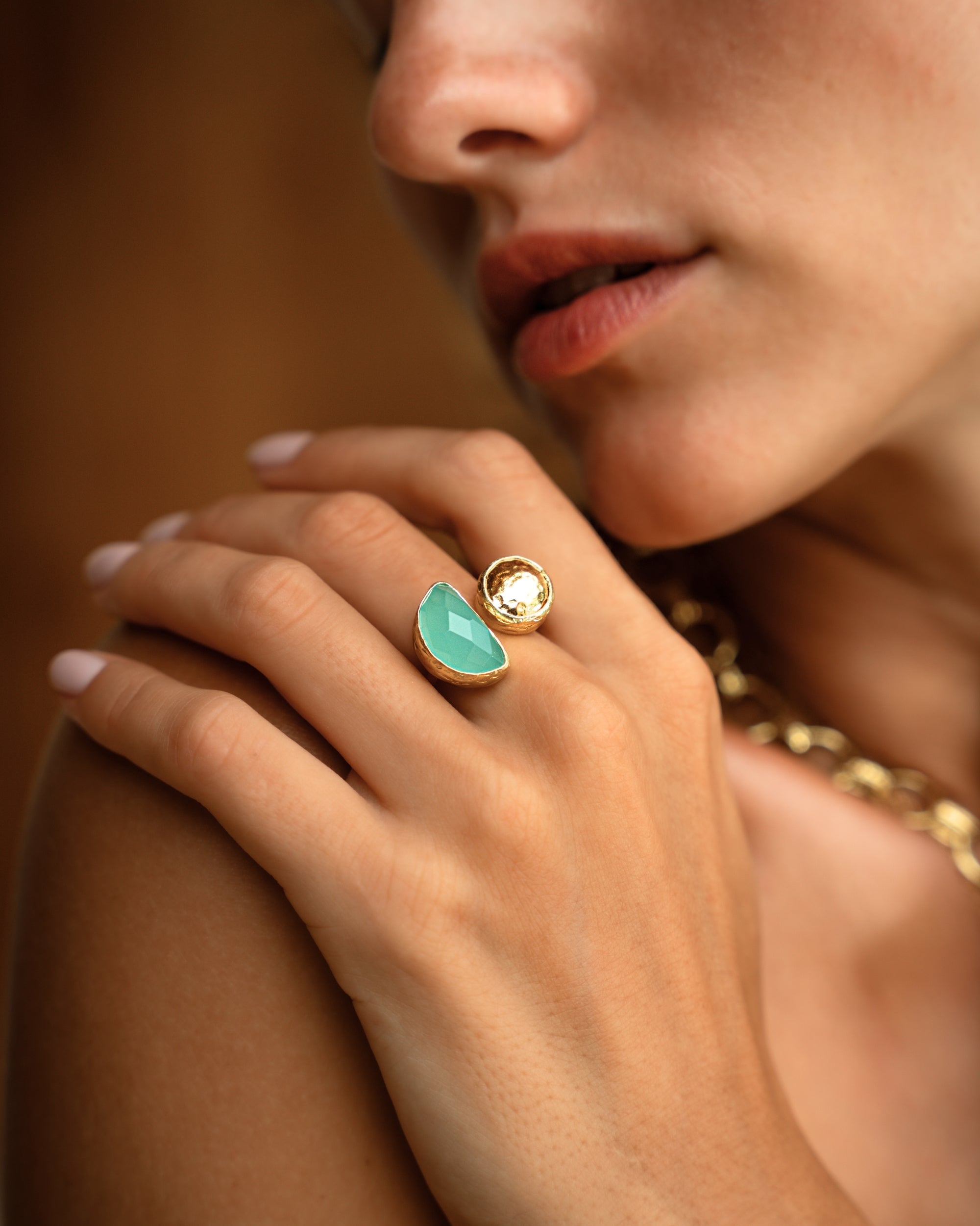 Mina Aqua Chalcedony Cocktail Ring