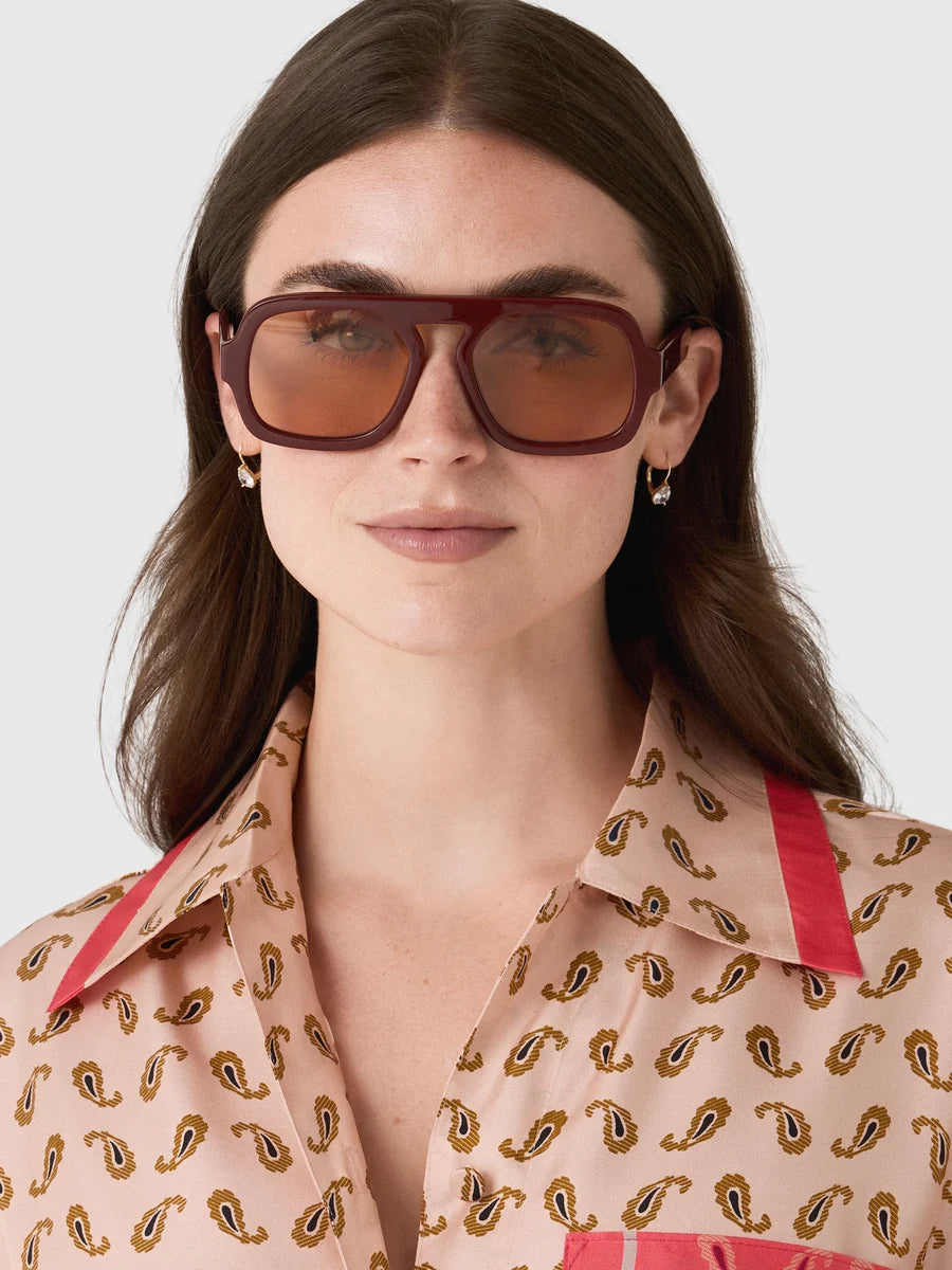 Elisa Johnson Jane - Deep Red Tortoise/ Maroon lens