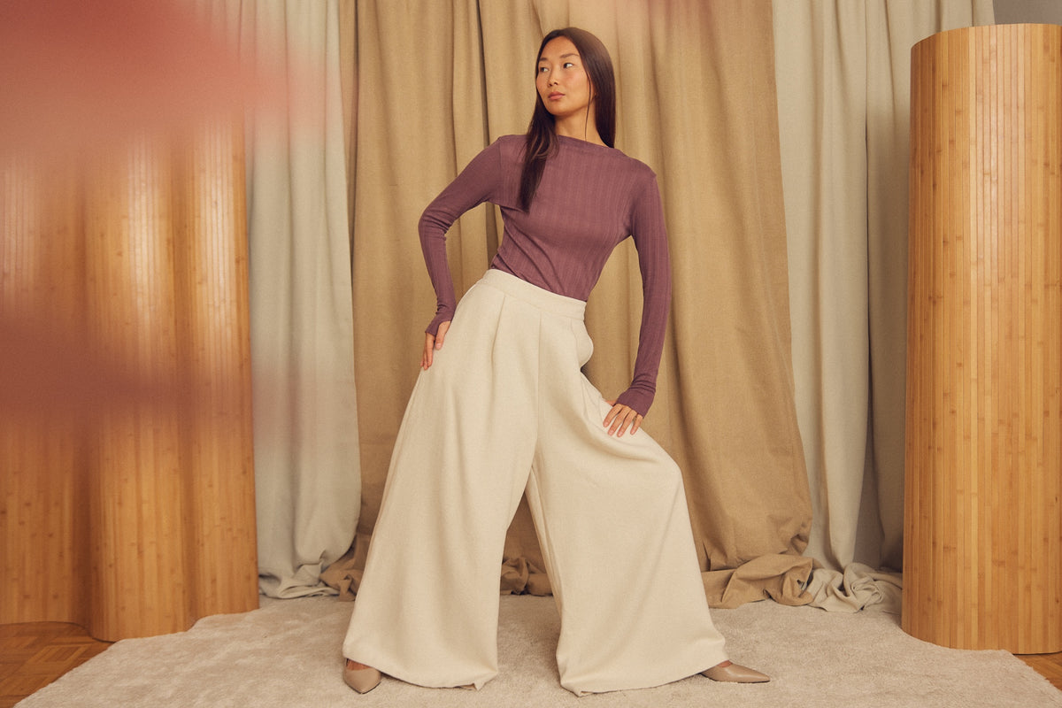 Cossac Organic Cotton Wide Trousers - Ecru