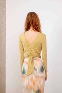 Cossac Ballet Wrap Top - Soft Olive Cupro