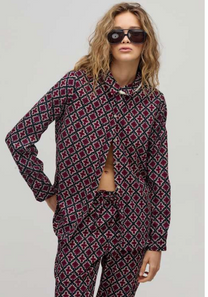 San Marino Corduroy Shirt- Bordeaux Tiles