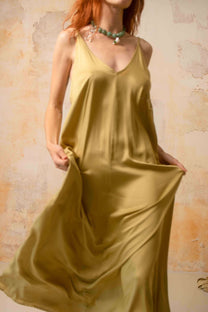 Cossac Ecovero Maxi Dress in Soft Olive