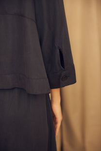 Cossac Flared Jacket in Black Lyocell