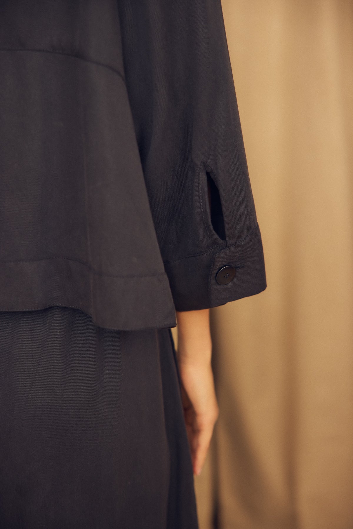 Cossac Flared Jacket in Black Lyocell