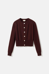 Maska Malo Fine Knit Wool Cashmere Cardigan - Port Wine