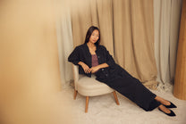 Cossac Flared Jacket in Black Lyocell