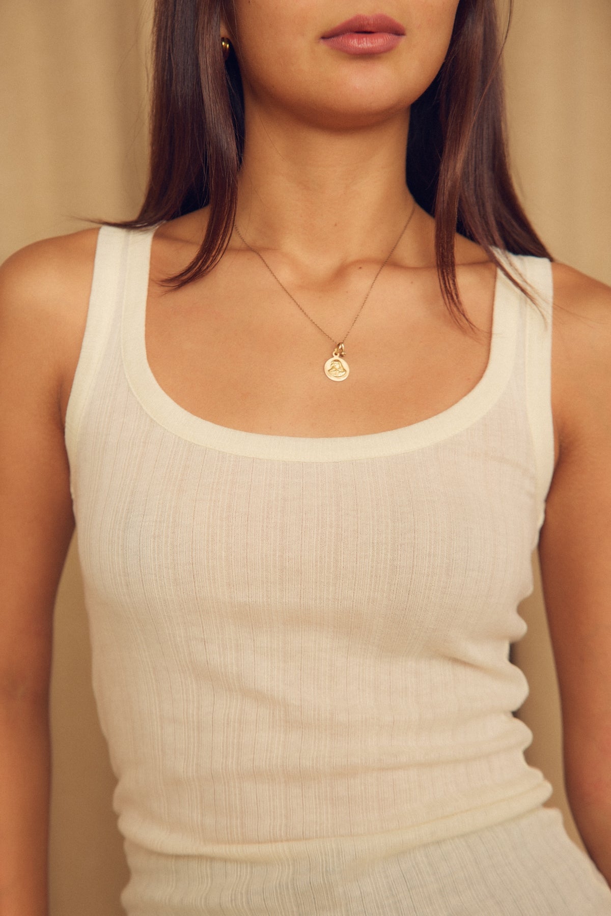 Cossac  Organic Cotton and Lyocell Ribbed Tank - Ecru