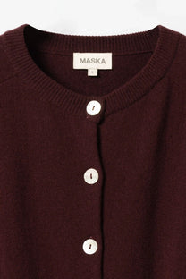 Maska Malo Fine Knit Wool Cashmere Cardigan - Port Wine