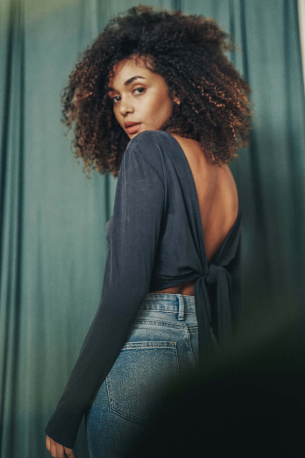 Cossac Ballet Wrap Top - Slate Black Cupro